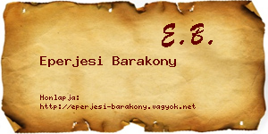 Eperjesi Barakony névjegykártya